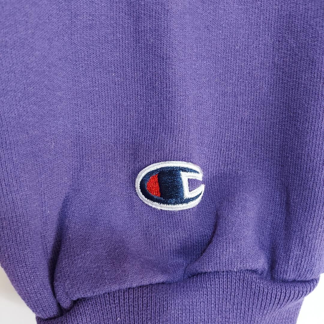 チャンピオン スウェット ワンポイント刺繍ロゴ 紫パープル XL オーバーサイズ