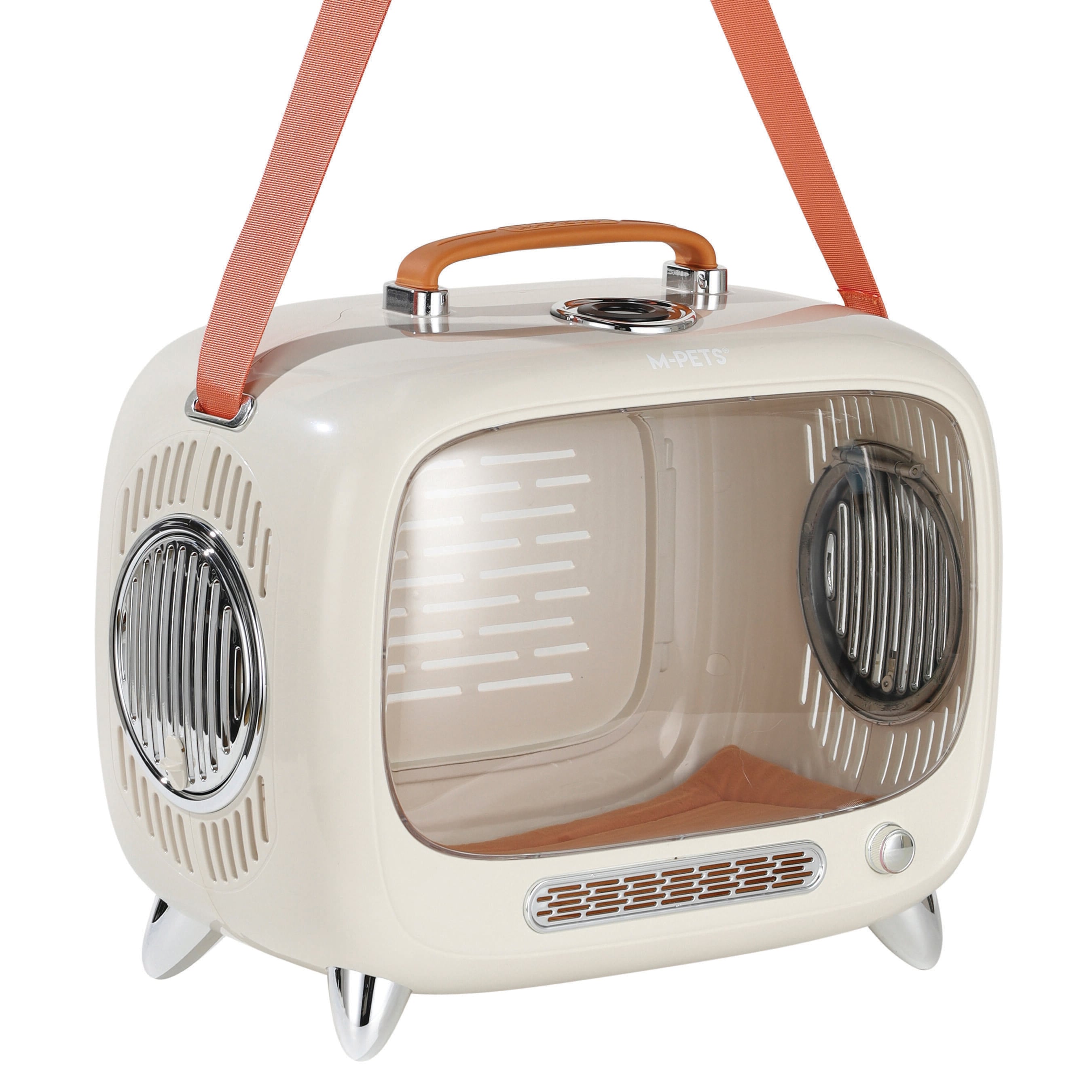 TVペットキャリー　レトロテレビ型ショルダーキャリー　猫　小型犬