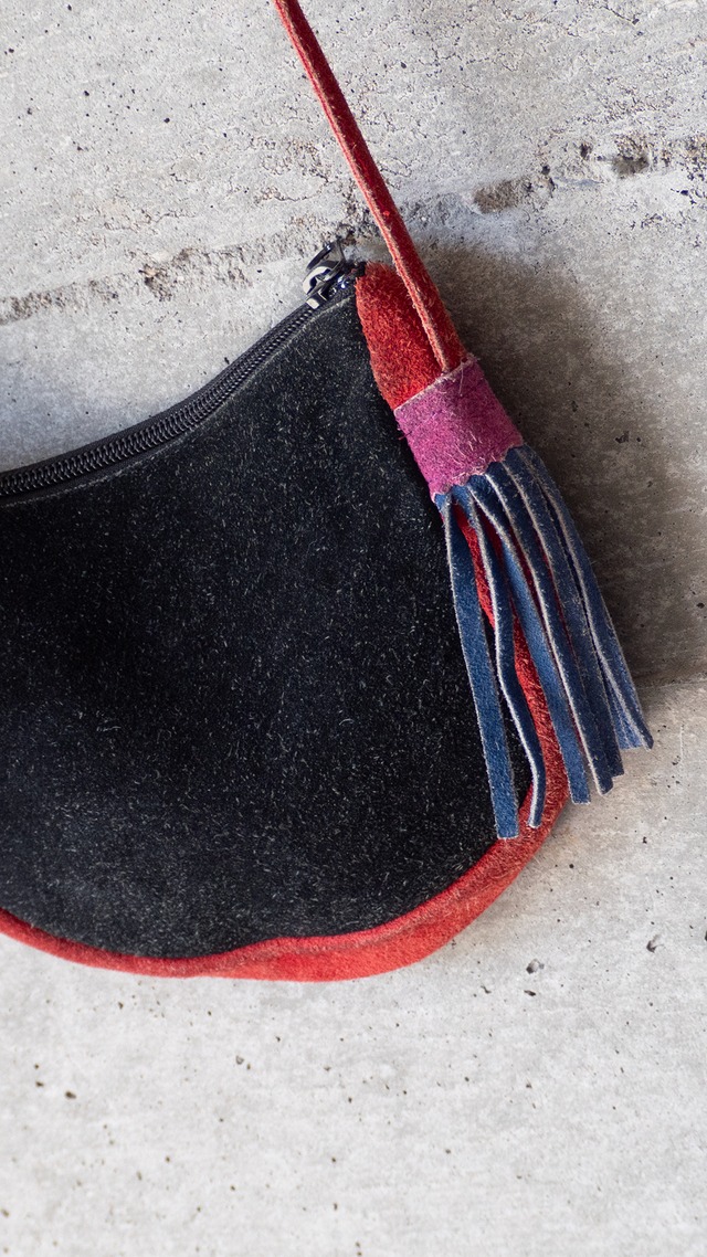 unknown 1990s Suede leather shoulder pouch