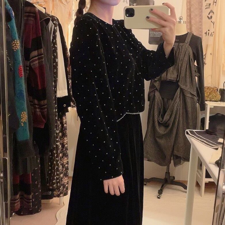 spangle lame lace velours one-piece