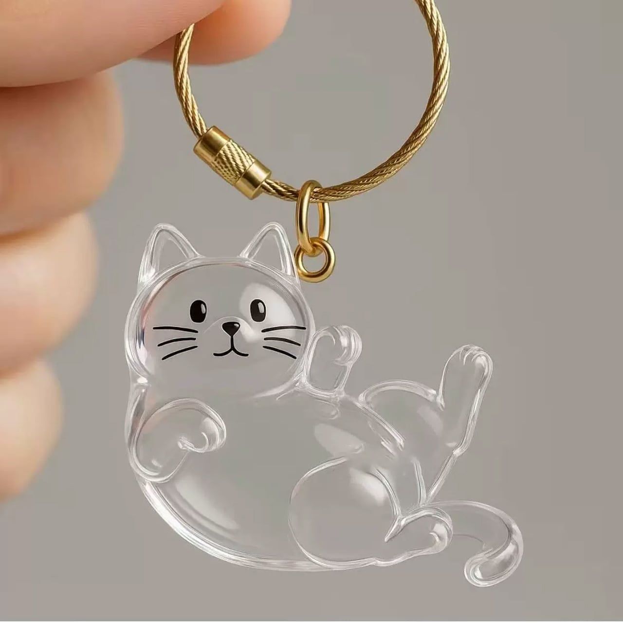 JL68 .透明ねこ毛収集キーホルダー｜ねこ毛メモリアルチャーム