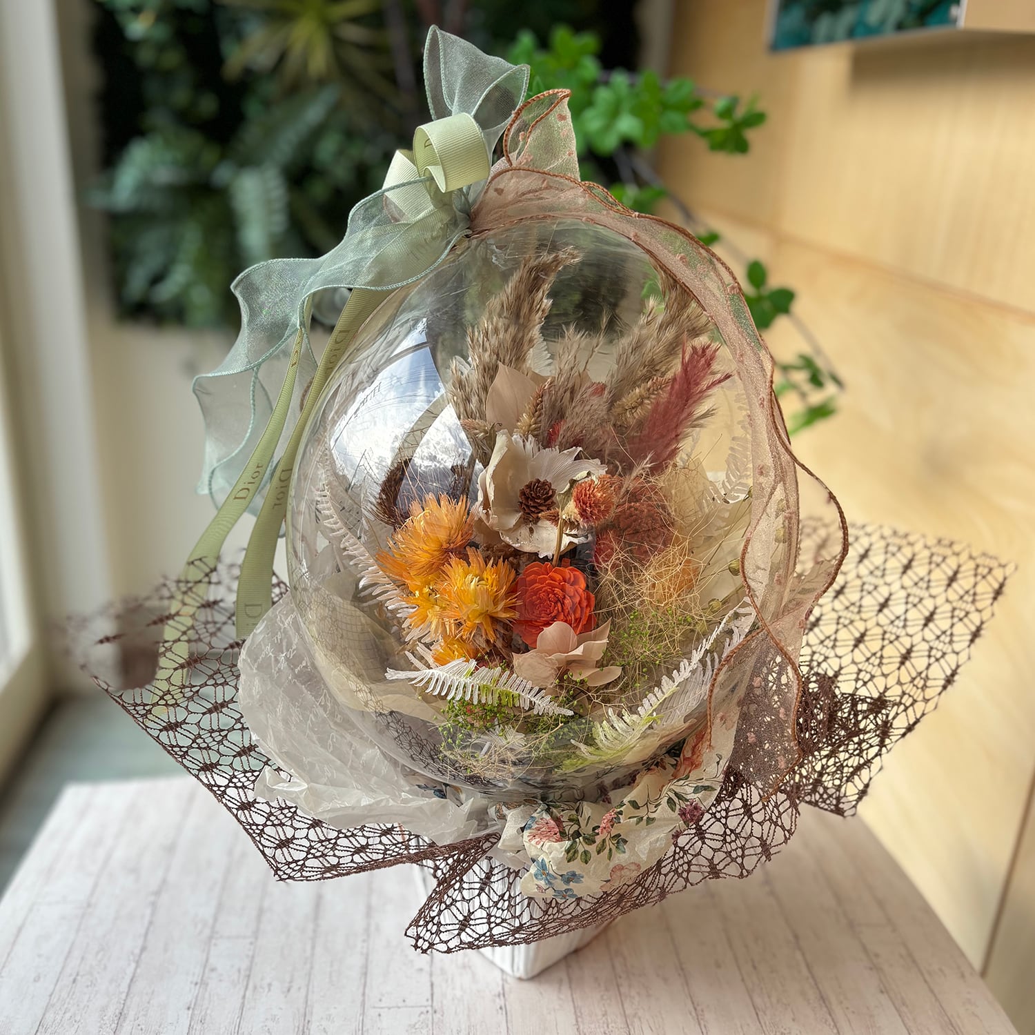 ドライフラワーの入った|Balloon Gift|Lサイズ