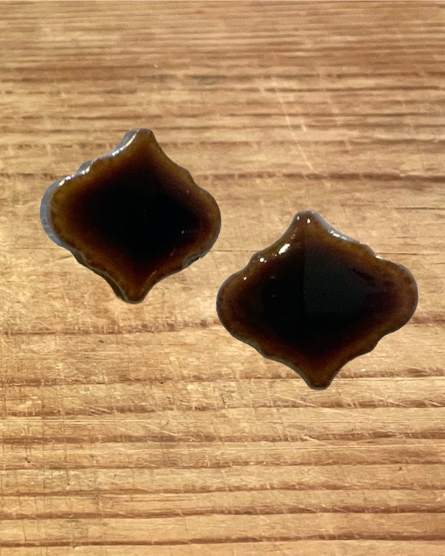 Ceramic Tile Pierced Earrings - Mino-Yaki / 陶器ピアス 美濃焼