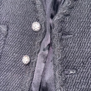 GEOFFREY B.SMALL limited edition tweed-style knit no collar jacket