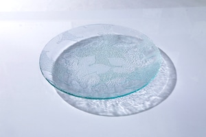 昭和型板ガラス「ときわ」　皿　円形　大（Φ180mm）