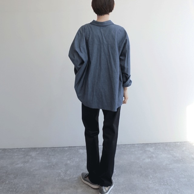 クロップドオーバーデニムシャツ