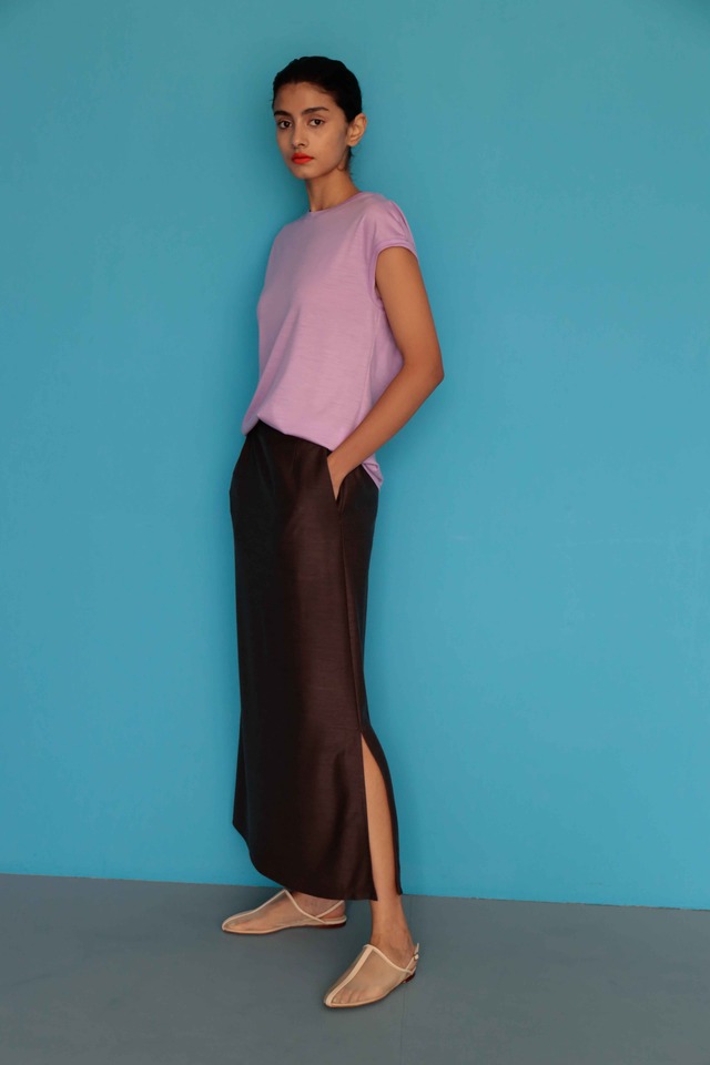 JERSEY PIQUE LONG SKIRT