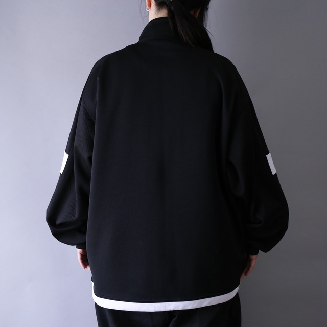 "black×white" tech design over silhouette track jacket