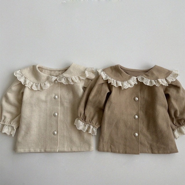 【BABY&KID】韓国風　フリル襟ブラウス