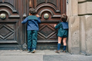 【予約/送料無料】18m-4y / Pants LEBON - blue reversible / Maison Marelle
