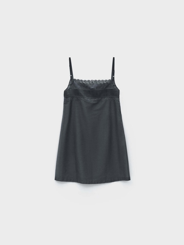 [LOW CLASSIC] See-Through Lace Mini Dress Charcoal 正規品 韓国ブランド 韓国ファッション 韓国代行 ロウ クラシック 日本 店舗