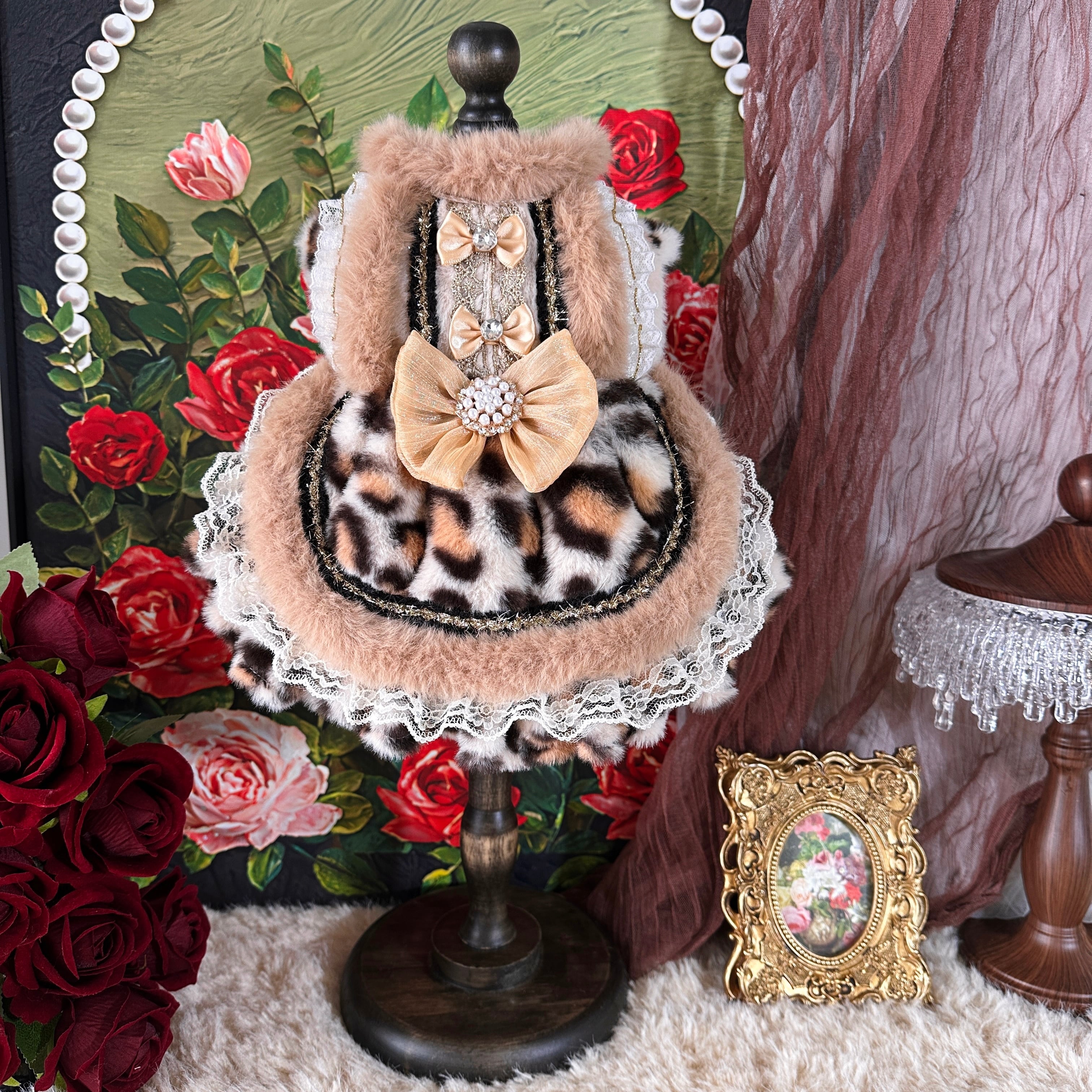 レオパードファーミックス・エレガントリボンドレス 00783