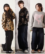 ◆モヘアライク 総柄クルーネックニット◆ng-52624