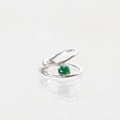 スタイリッシュ翡翠イヤーカフ SV Jadeite ear cuff A貨翡翠 jd_mm1162