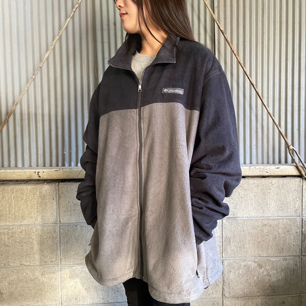 ビッグサイズ Columbia コロンビア フリースジャケット メンズ2XL 古着 