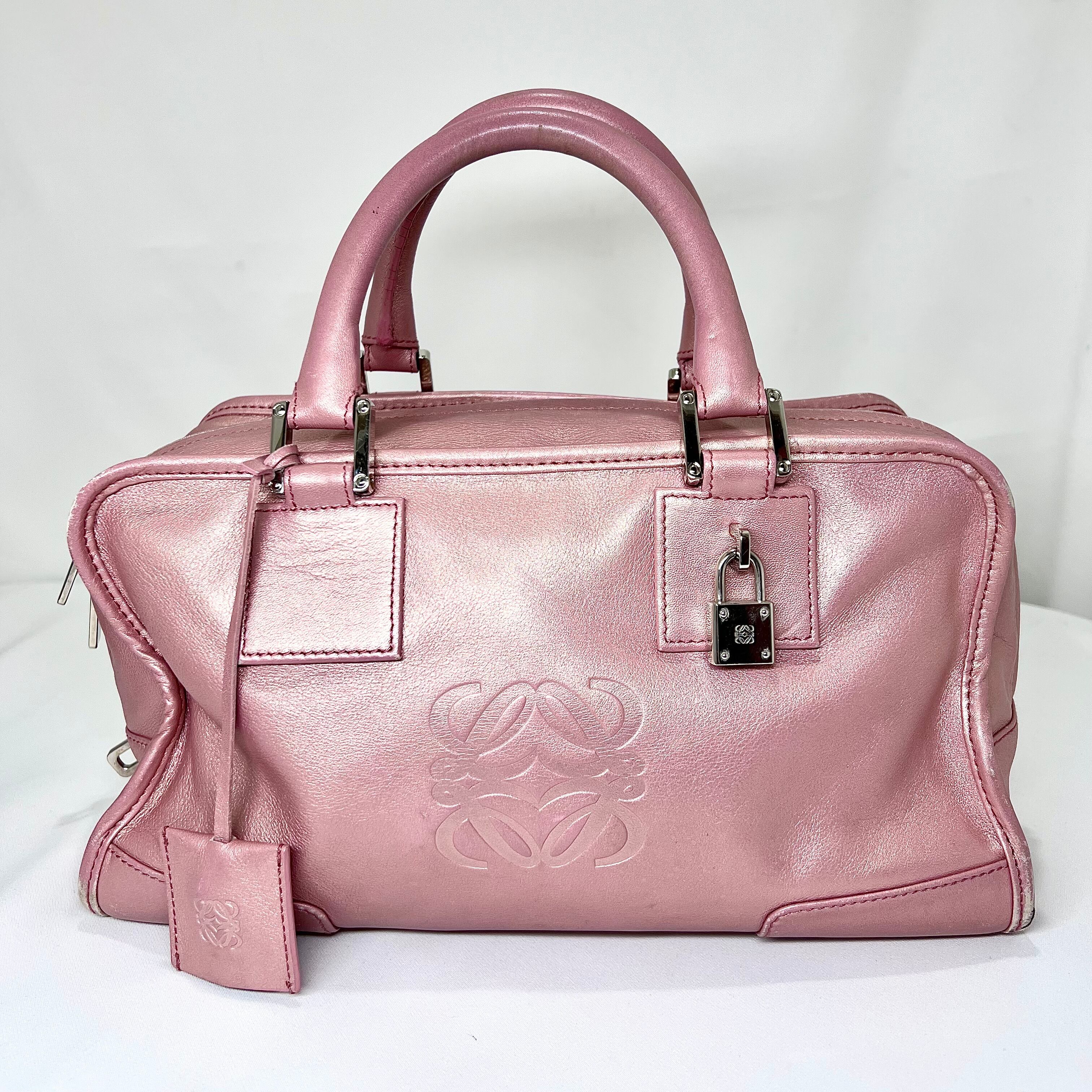 LOEWE ロエベ アマソナ28 アナグラム ハンドバッグ ピンク | 2122