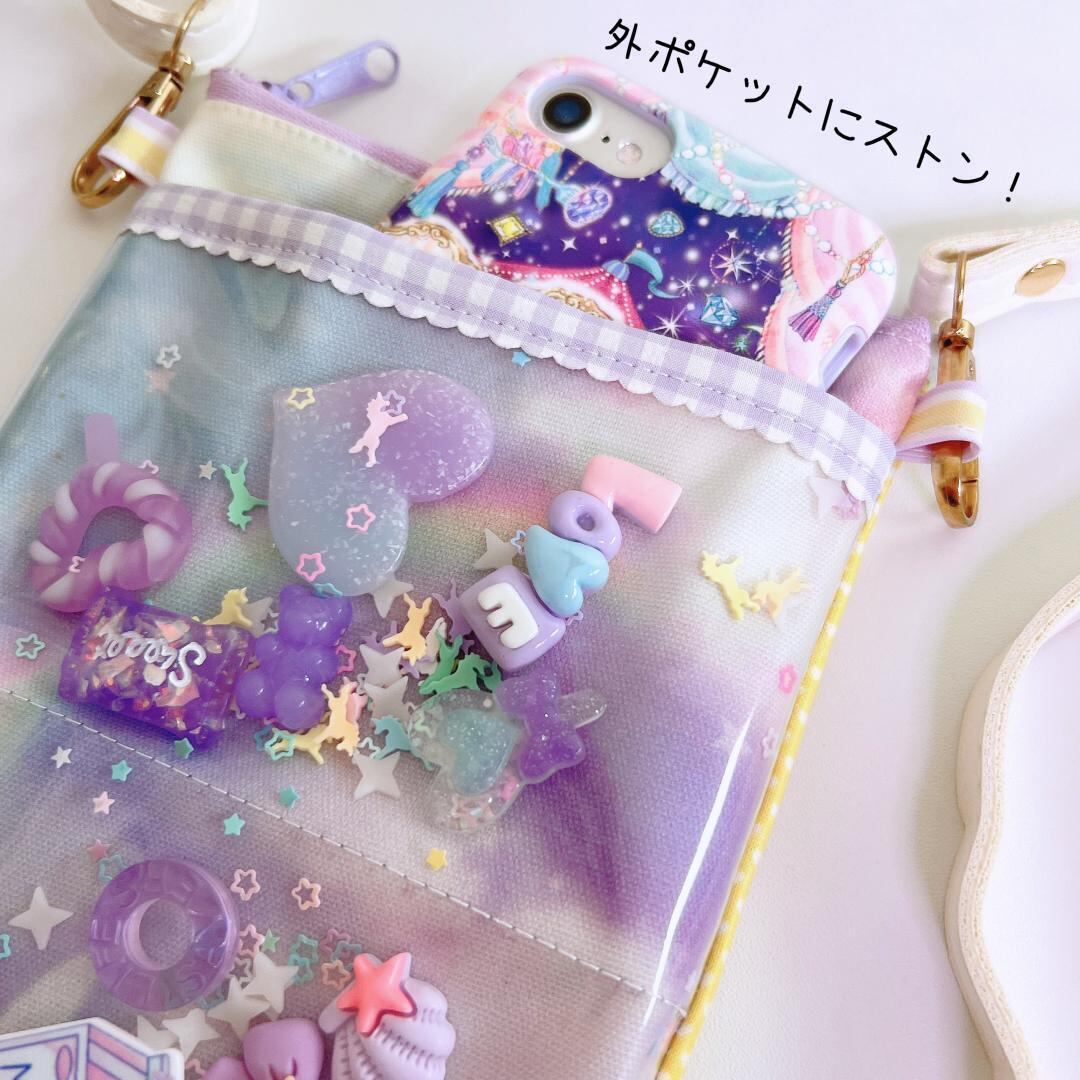 シャカシャカ スマホポシェット スマホショルダー ゆめかわお空を