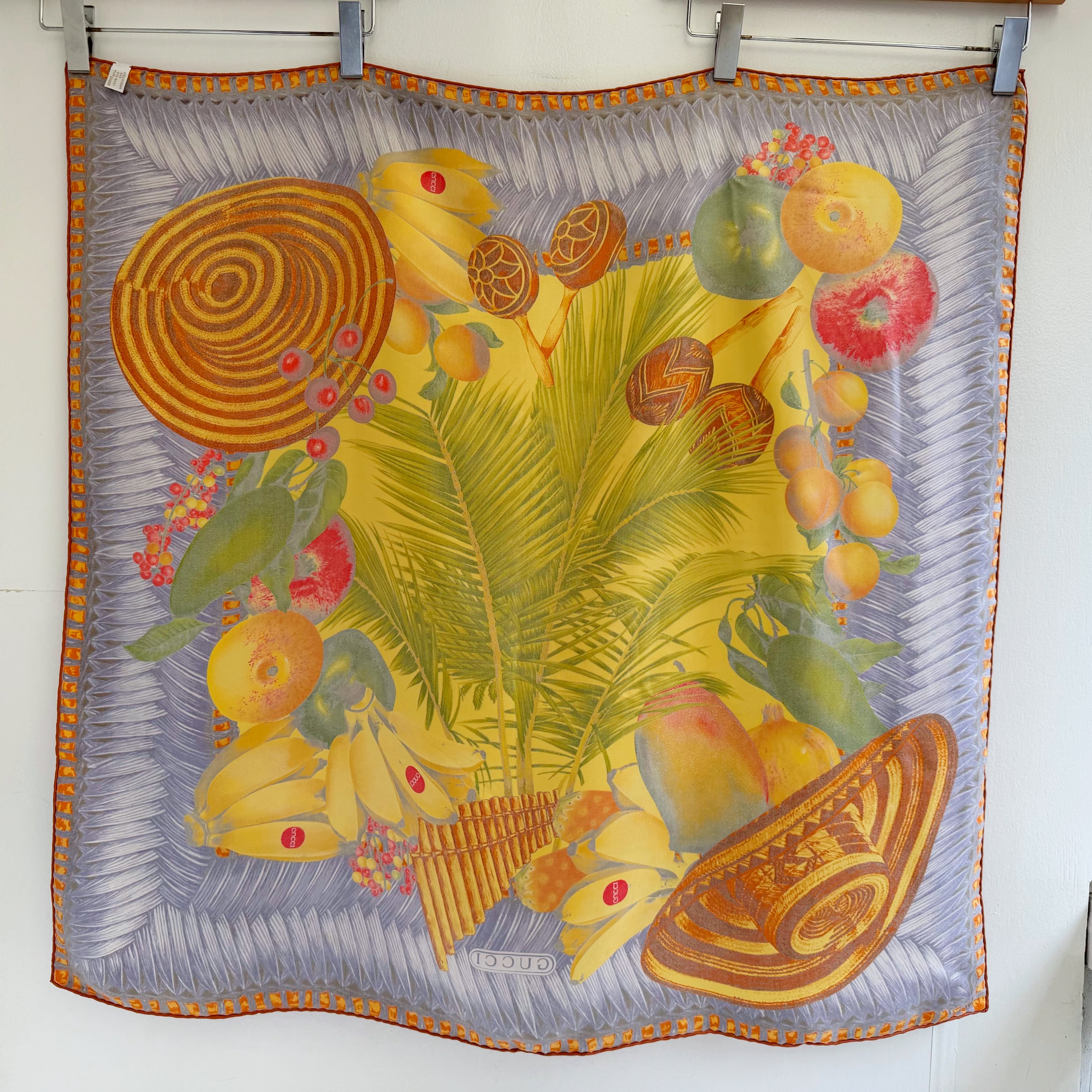 dead stock- GUCCI silk fruits scarf | TOKYO LAMPOON online shop