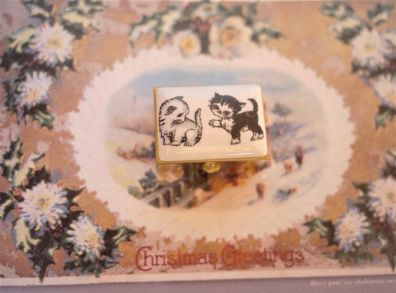 ねこさんピルケースソーイング 裁縫缶 ドイツ