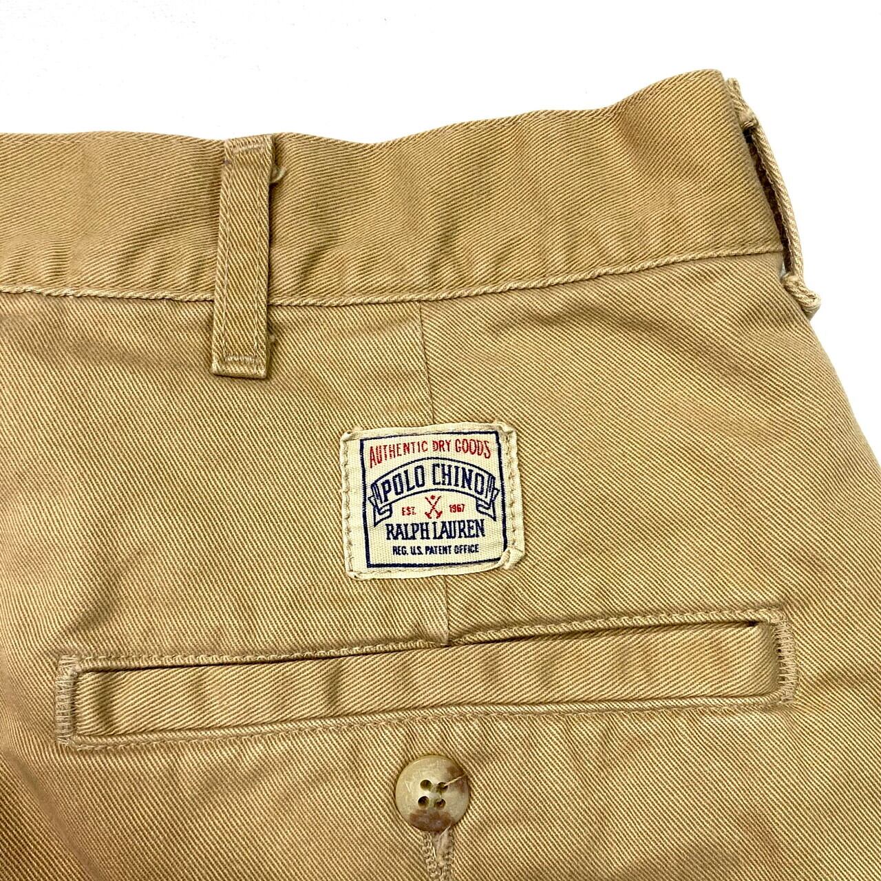 90s ポロチノ　USA製　ツータック　ゴールデン　ベージュ 90s ポロラルフローレン ツータックベージュチノ テーパード