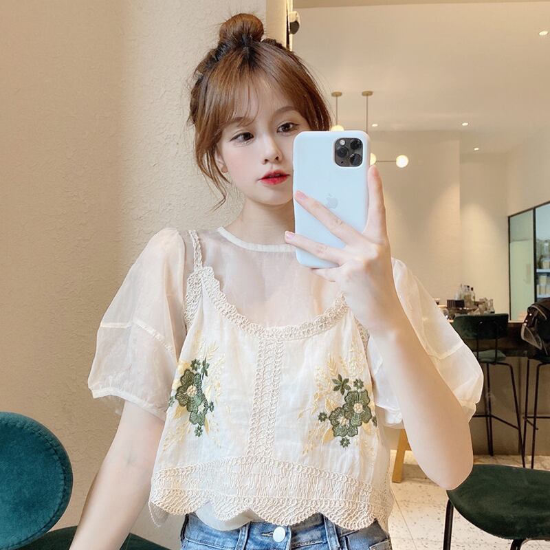 薄手スリーブシャツ サマースタイルトップス 夏物 スーパーモール82712858329