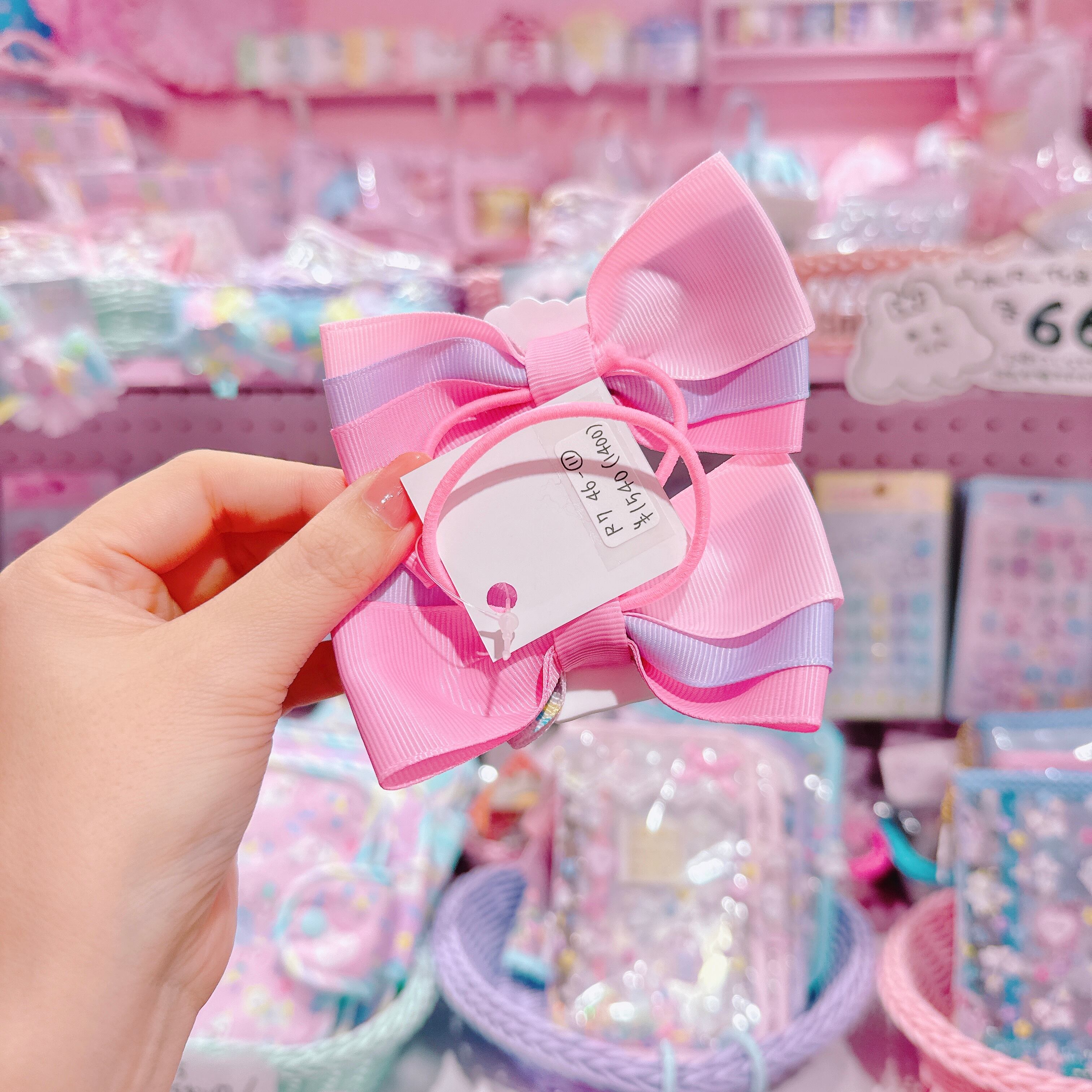 【R7】46-11テレコリボンツインヘアゴム