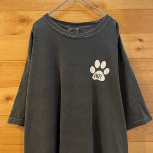 【COMFORT COLORS】動物愛護 バックプリント Tシャツ ワンポイントロゴ アニマルプリント XL ビッグサイズ くすみカラー US古着