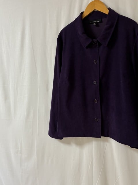 1990's Solid Color Micro Suede Short Shirt Jacket
