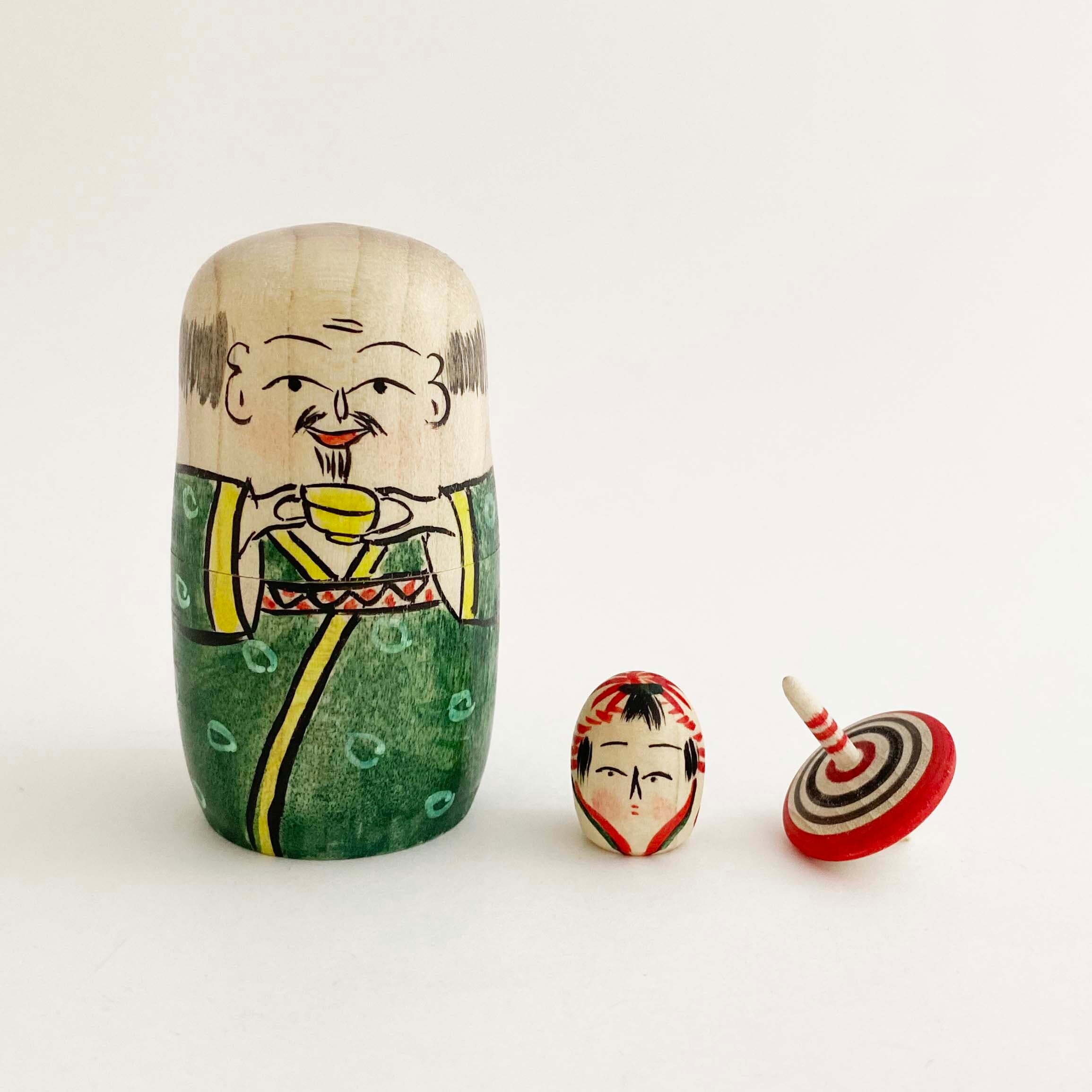 布袋こけし(独楽と姫だるま入り)