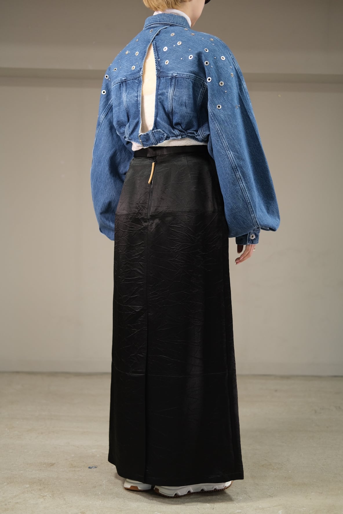 FETICO 】ORGANIC COTTON DENIM SHORT JACKET WITH STUDS | loop