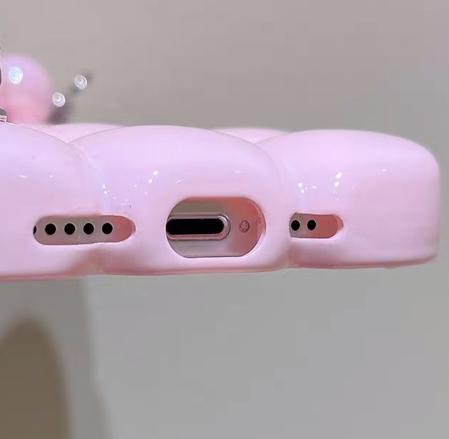 iPhoneケース iPhone14 iPhone13 キーリング 持ち手 ポコポコ シンプル かわいい スマホケース おしゃれ 韓国 2619