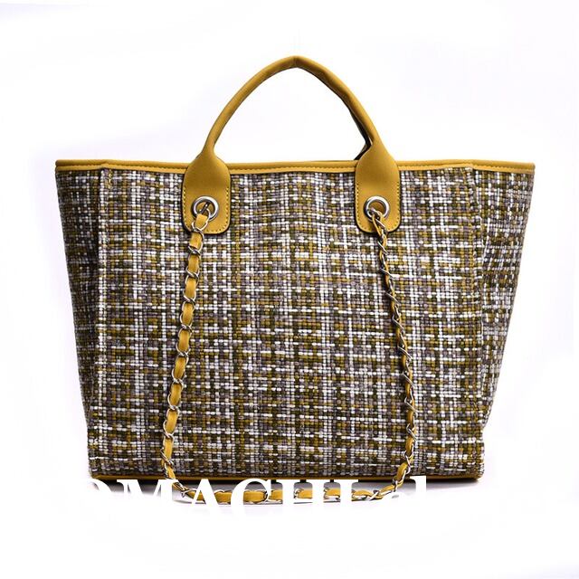 【送料無料】 ハンドバッグ トートバッグ チェーン ツイード レザー オルチャン 2way 韓国 レディース 肩がけバック お洒落 人気 イエロー ブルー ブラック ブラウン 軽量 レディースバッグ 大人可愛い 使いやすい きれいめ 存在感 大人女子 小さめ 大人可愛い かわいい 大人 上品 こなれ感 パーティー 旅行 デート プレゼント ジッパー ポケット お買い物 仕事 通勤 オフィス ママ 大容量 デイリー 普段使い トレンド 機能性 便利 使いやすい 仕切り pcバッグ 仕事用カバン