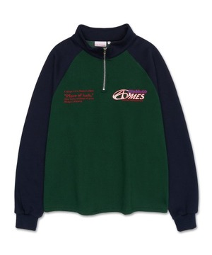 [AMES-WORLDWIDE] SYMBOL LOGO HALF ZIP UP GREEN