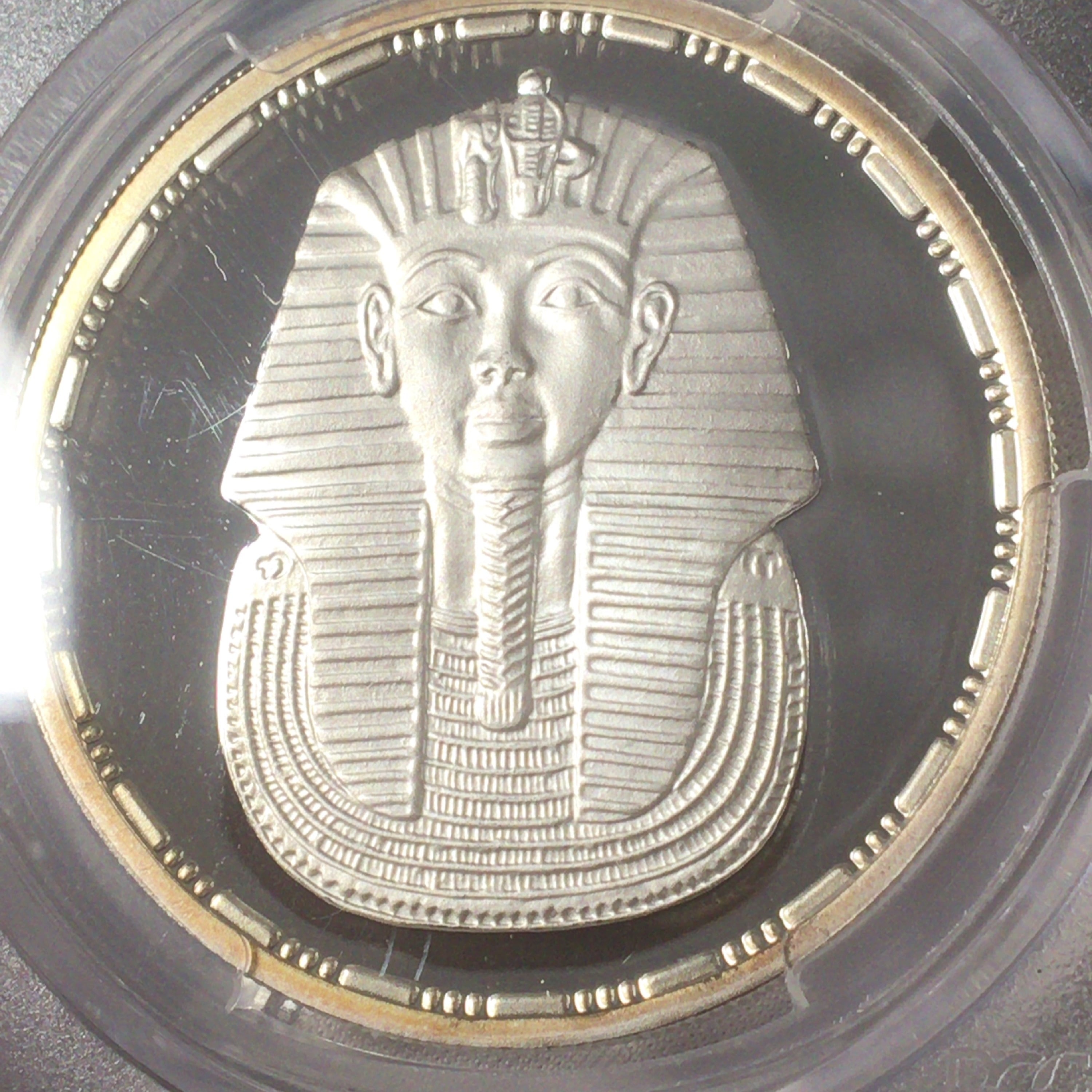 年 エジプト 5ポンド 5￡ 銀貨 ツタンカーメン マスク PCGS