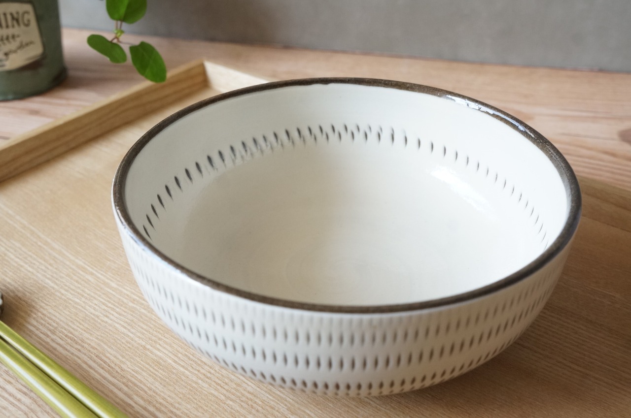 小石原焼　蔵人窯　中鉢　とびかんな　⑤　[29-458]