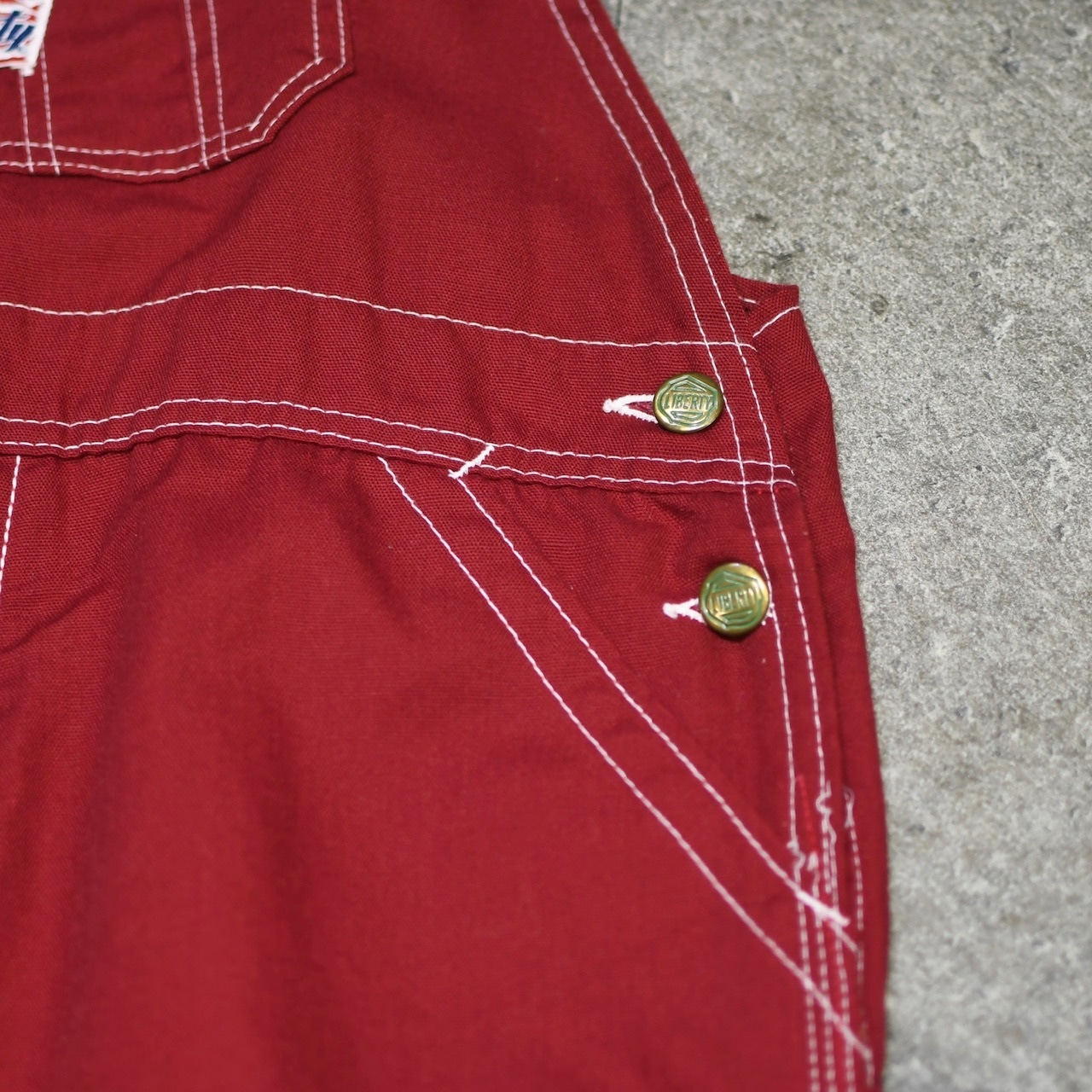 LIBERTY wide flare silhouette overall red