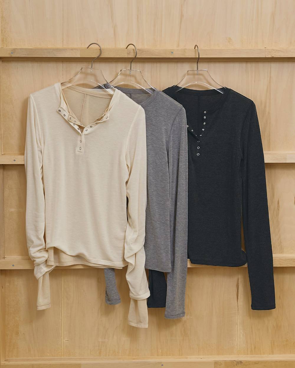 TODAYFUL／Henleyneck Soft Tops | polne