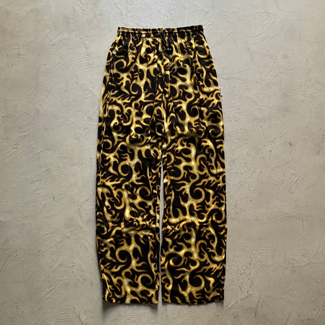 -ULUWATU- flame pattern rayon easy pants
