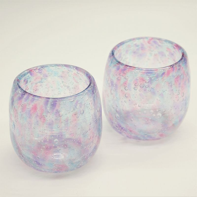 O様オーダー品 泡花たるグラス アジサイ セット【琉球ガラス工房雫