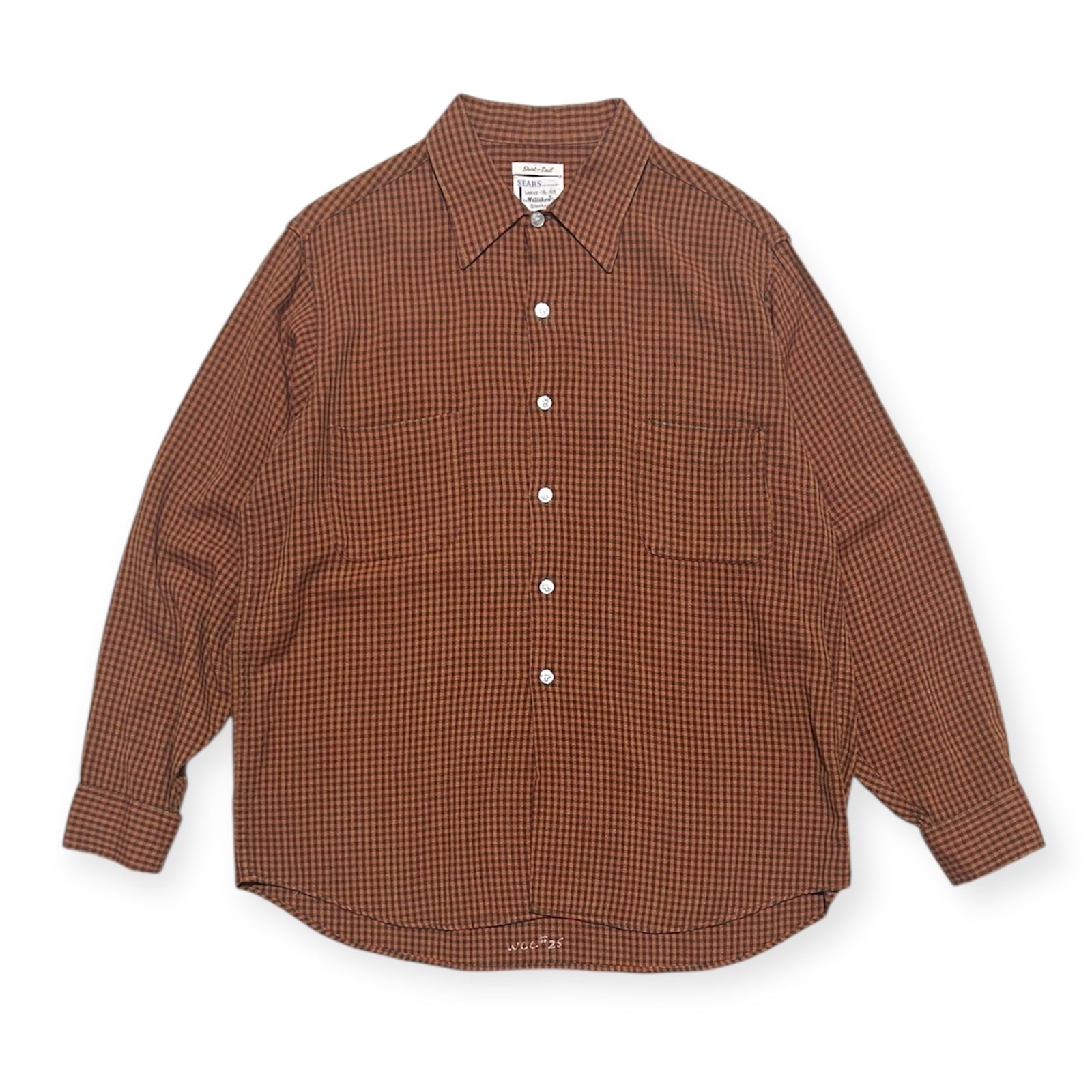 80s vintage】レーヨン100 ジップブルゾン 裏地チェック 短丈 80年代