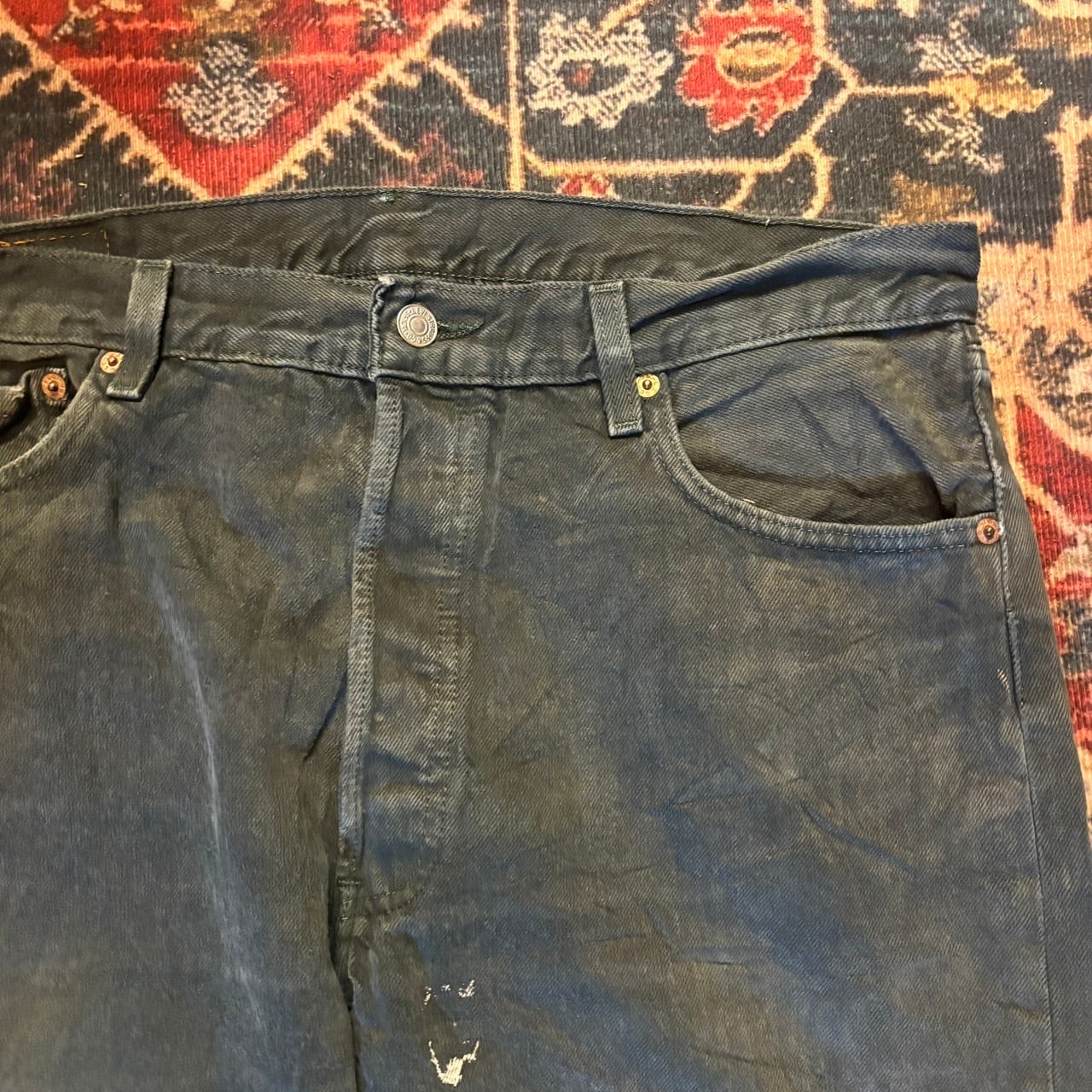 90s Levi's USA製 501 グリーン デニムパンツ W36 L34 W88cm