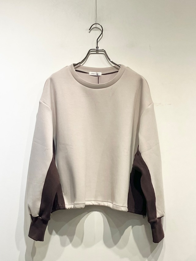 mignon aine    バイカラースウェットプルオーバー