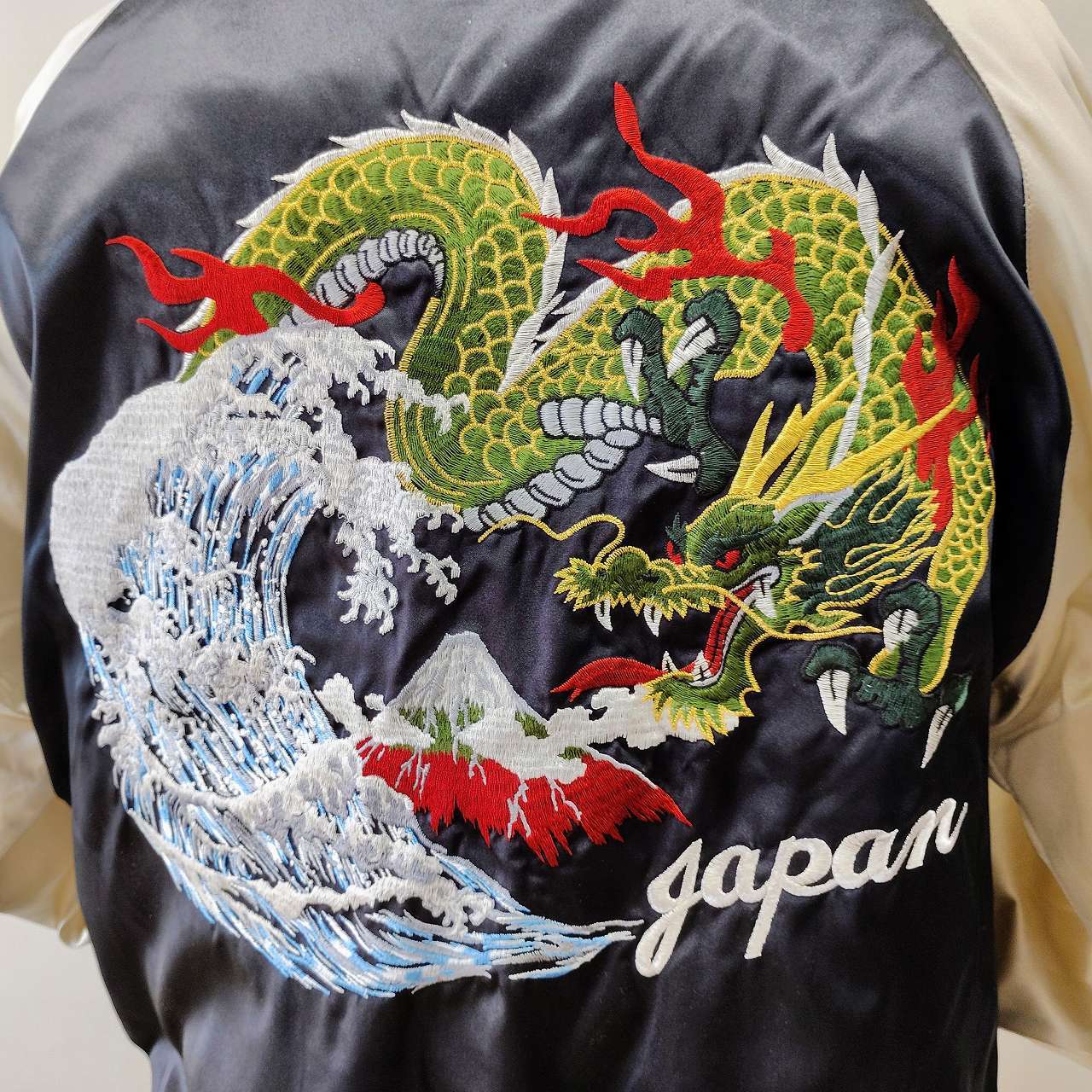 波龍刺繍 スカジャン L LLサイズ Embroidered jumper(SUKAJYAN