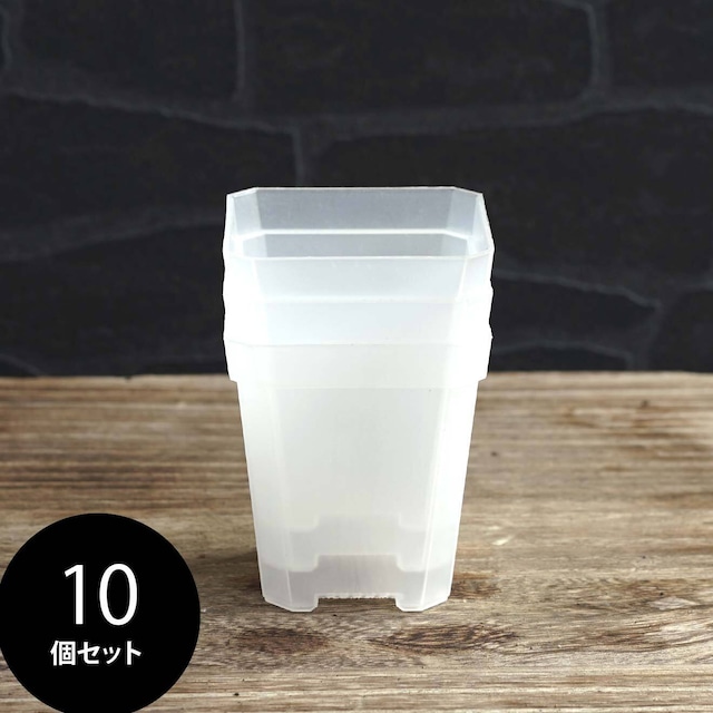 Solid Square Pot  7cm クリア 10個セット