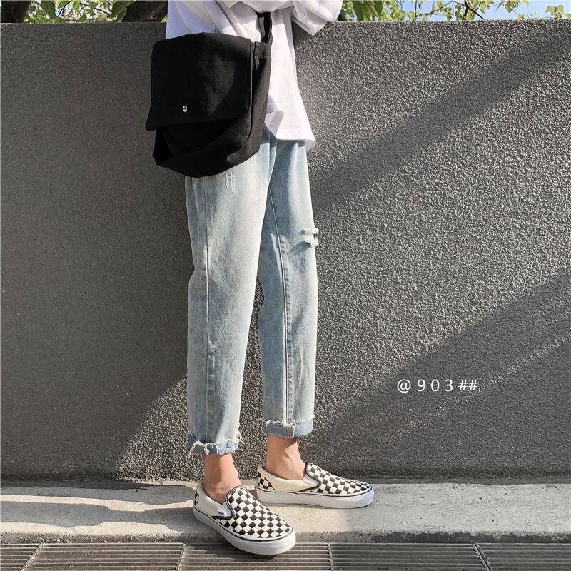 全2色 デニム パンツ ストレート カジュアル シンプル 無地