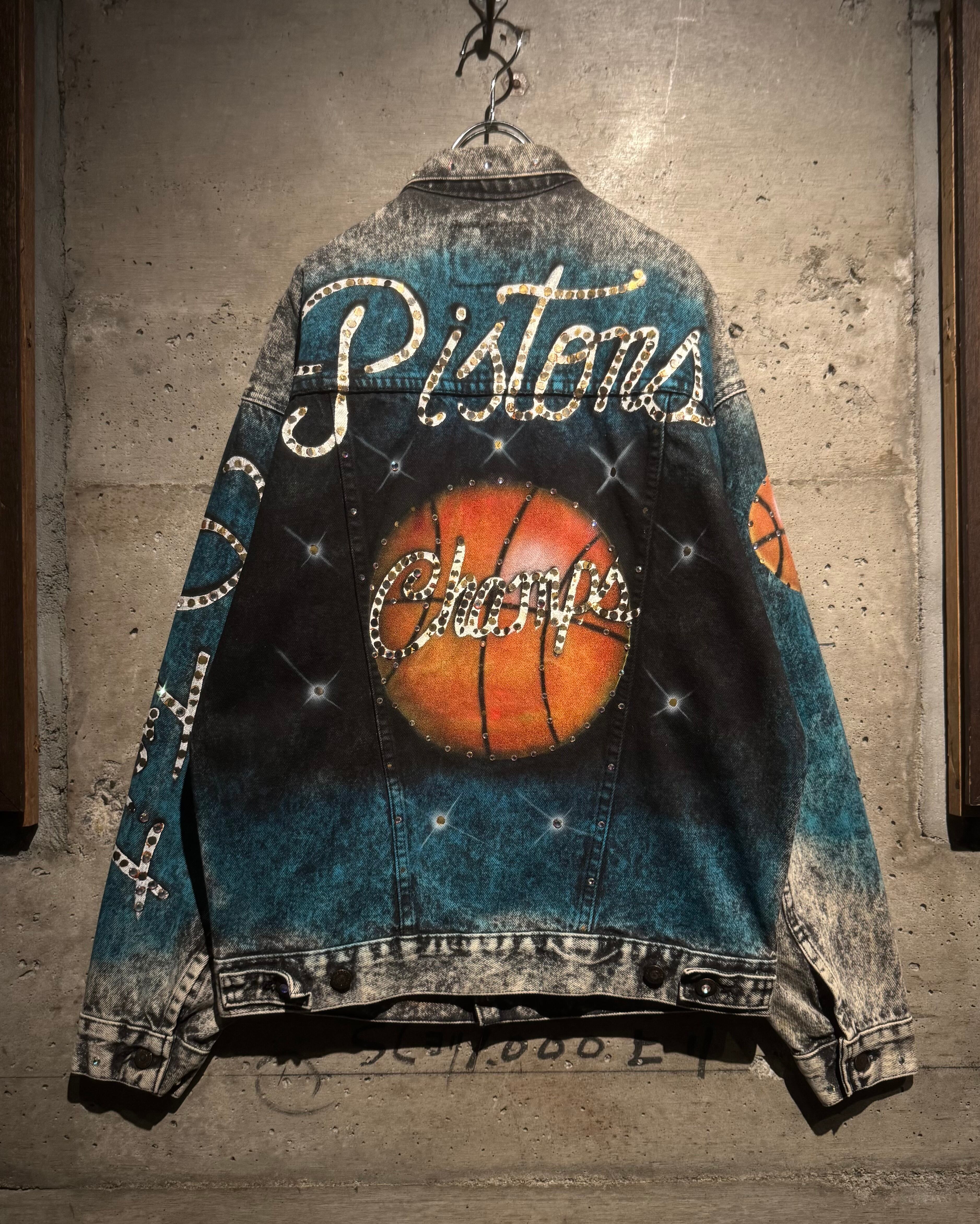 Caka】80's “Levi's” “Detroit Pistons” Airbrush Custom Chemical