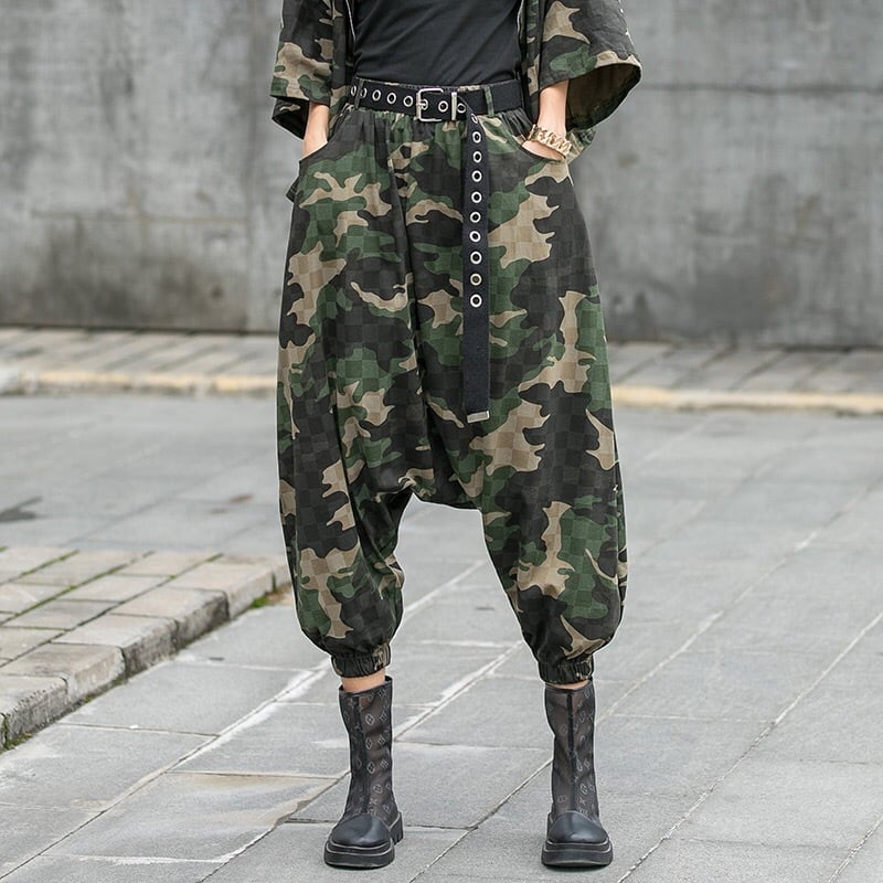 セットアップ】ジャケット カモフラージュ ボンタン 作業 緑 サルエル