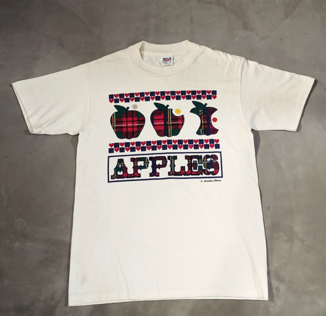 90s apples print tee 小岩店