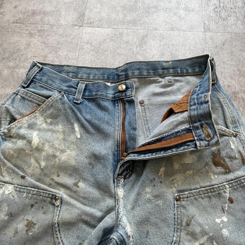 襤褸メキシコ製 デニム ダブルニー Carhartt B73 DST 33×32 詳細写真8