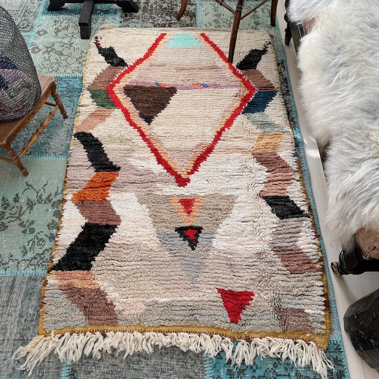 モロッコ ヴィンテージラグ MR002 | ブジャド | 93cm × 151cm